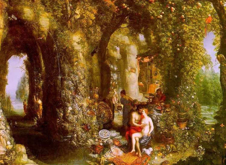Jan Brueghel A Fantastic cave with Odysseus and Calypso Norge oil painting art